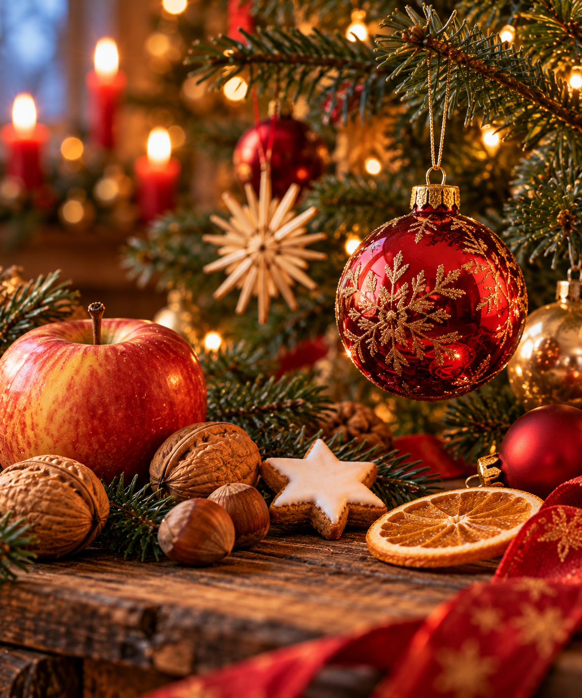 Vom Apfel zur klassischen Christbaumkugel